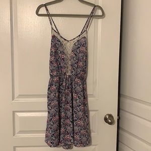 Pink & Blue Dress with Lace